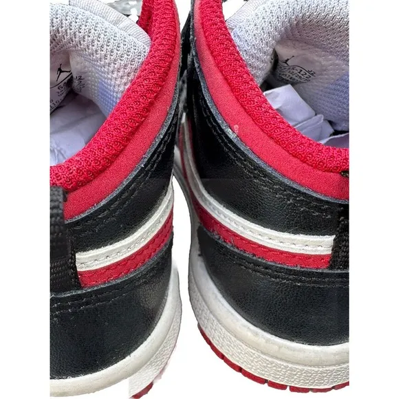 Nike Air Jordan 1 Mid TD White Gym Red Black 640735-122 Baby Toddler Size 5C