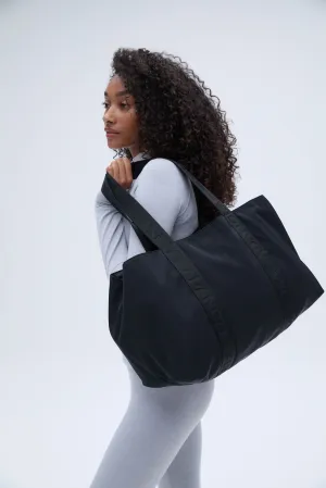 Nylon Zip Tote Bag - Black