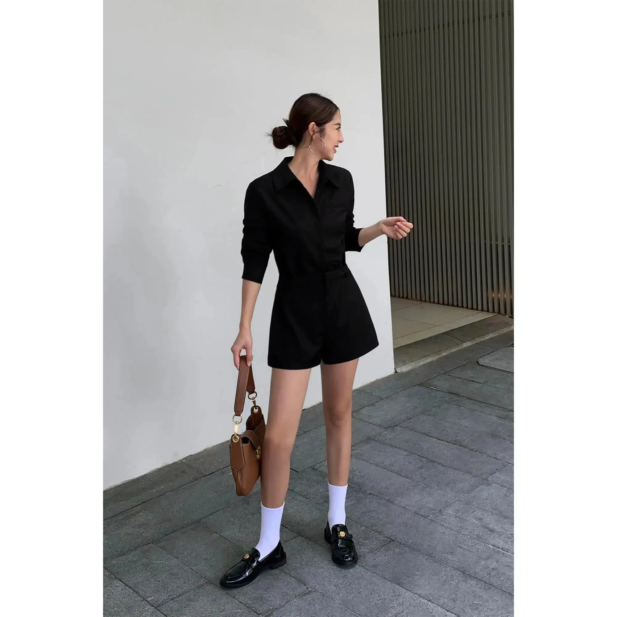 Office Shirt Style Jumpsuit