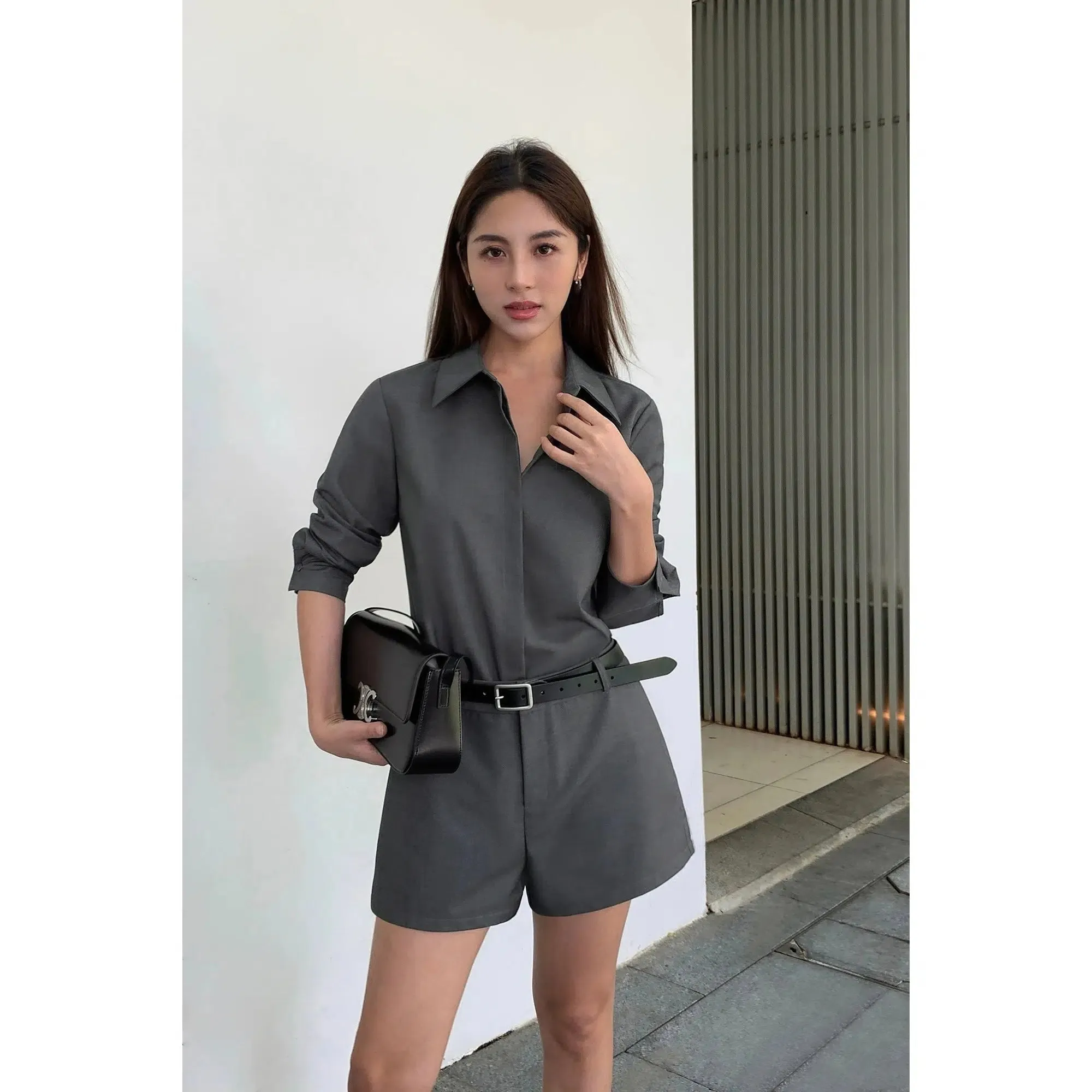 Office Shirt Style Jumpsuit