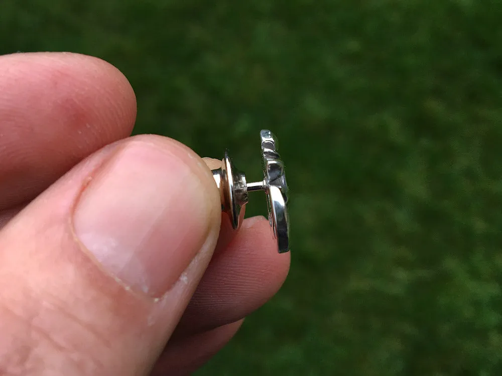 OM Symbol Tie Tack or OM Symbol Tie Bar / Tie Clip Sterling Silver Aum Ohm Yoga Meditation