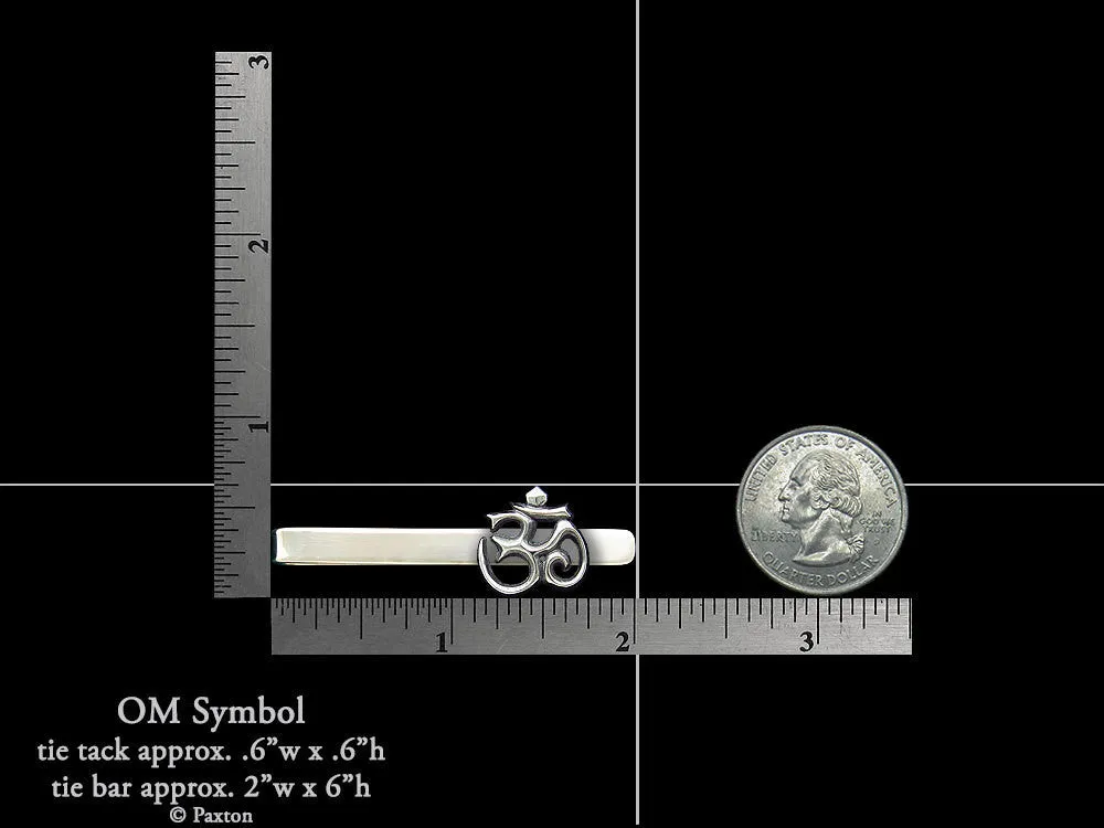 OM Symbol Tie Tack or OM Symbol Tie Bar / Tie Clip Sterling Silver Aum Ohm Yoga Meditation