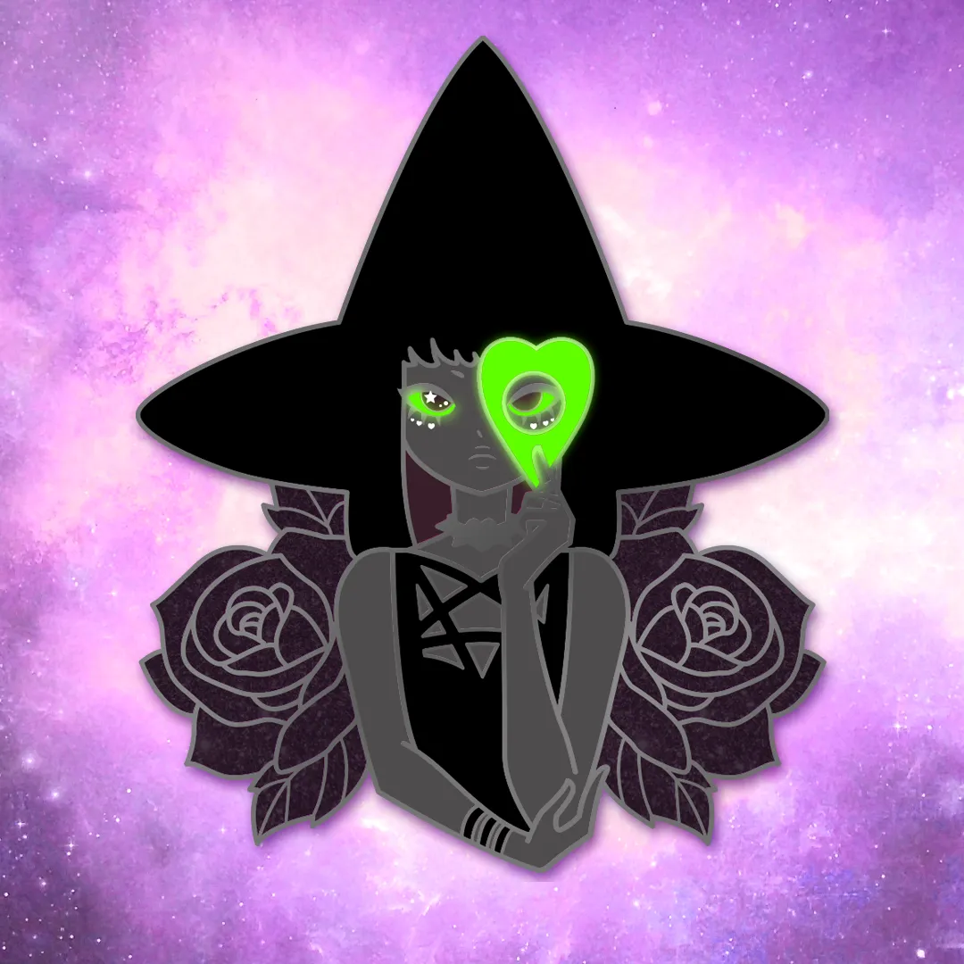 Ouija Witch Large Enamel Pin