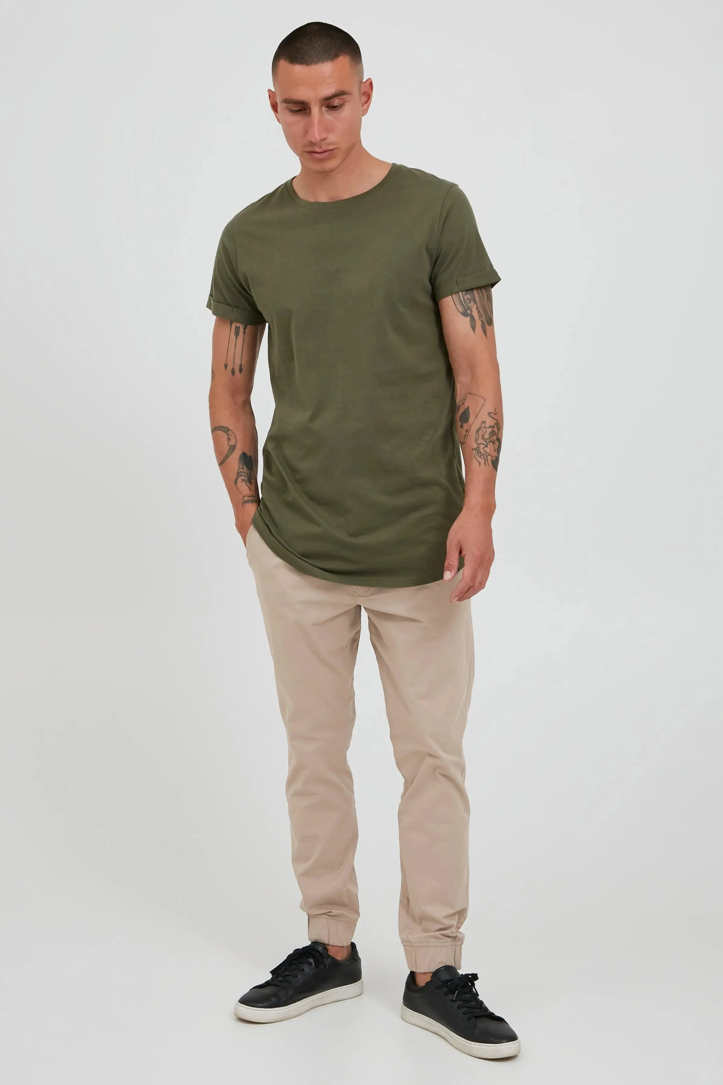 Pantalones Slim-Truc Cuff Simple Taupe