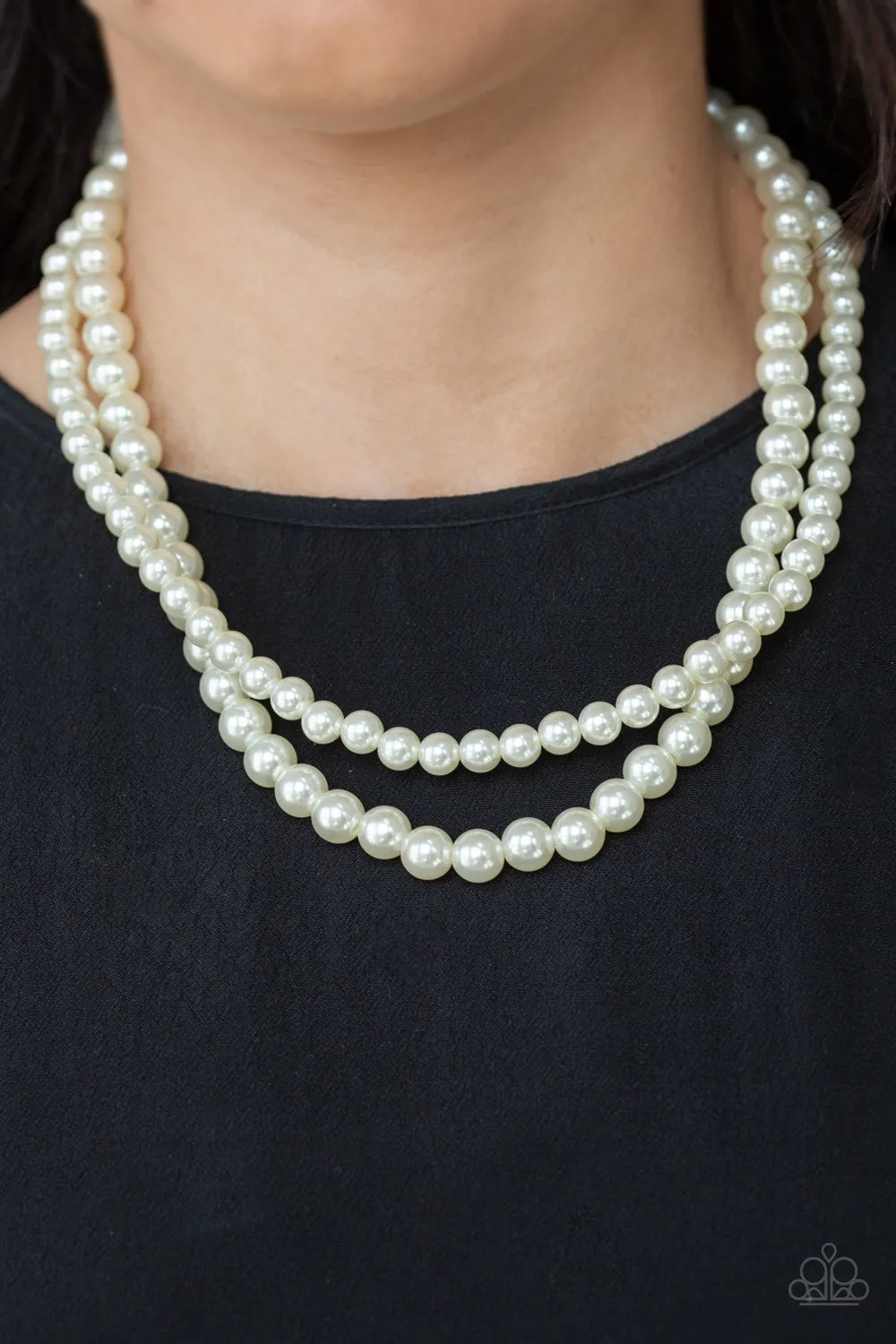 Paparazzi - Woman Of The Century - White Pearl Necklace