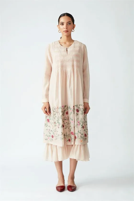 Payal Pratap   -   Rock Garden Sedum Embroidered Dress with Slip (2pcs)