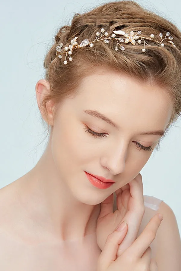 Pearly Headdress Simple Style Wedding Headdress-860182