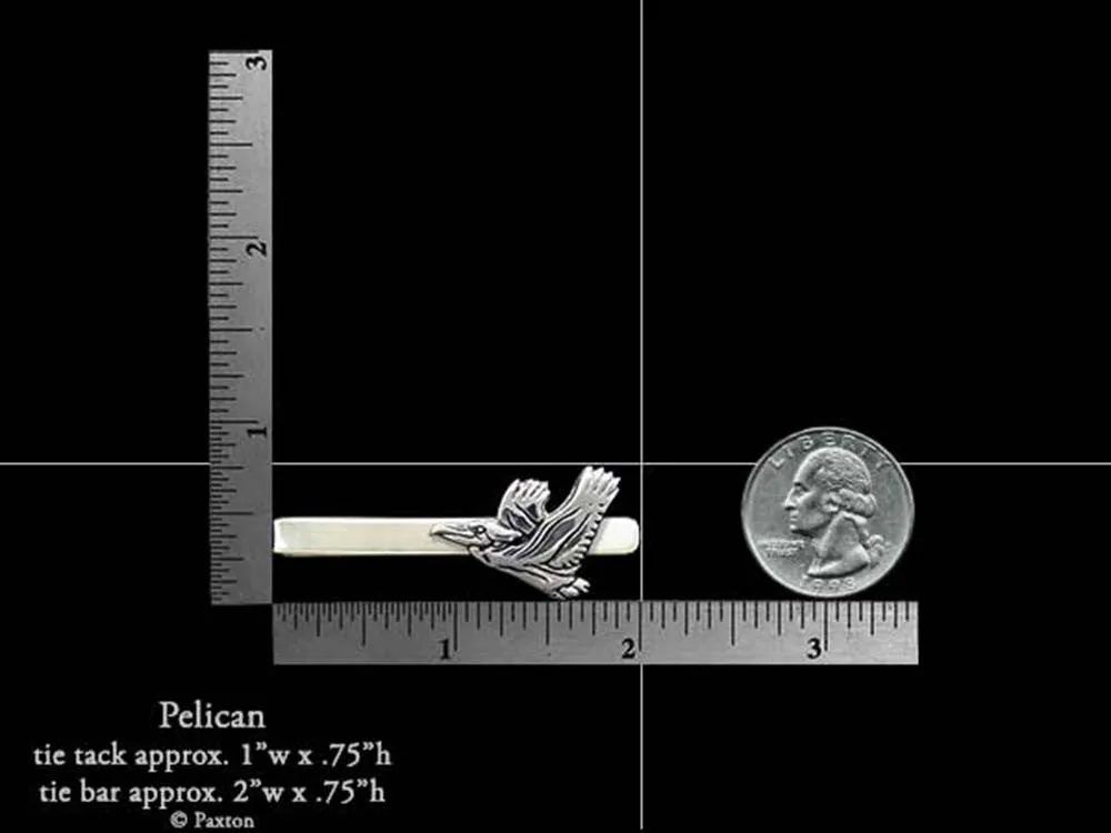 Pelican Tie Tack or Pelican Tie Bar / Tie Clip Sterling Silver