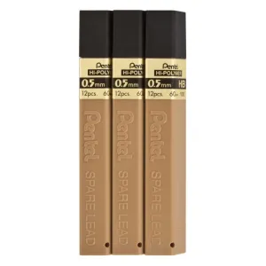 Pentel Pencil Leads 0.5MM HB X3