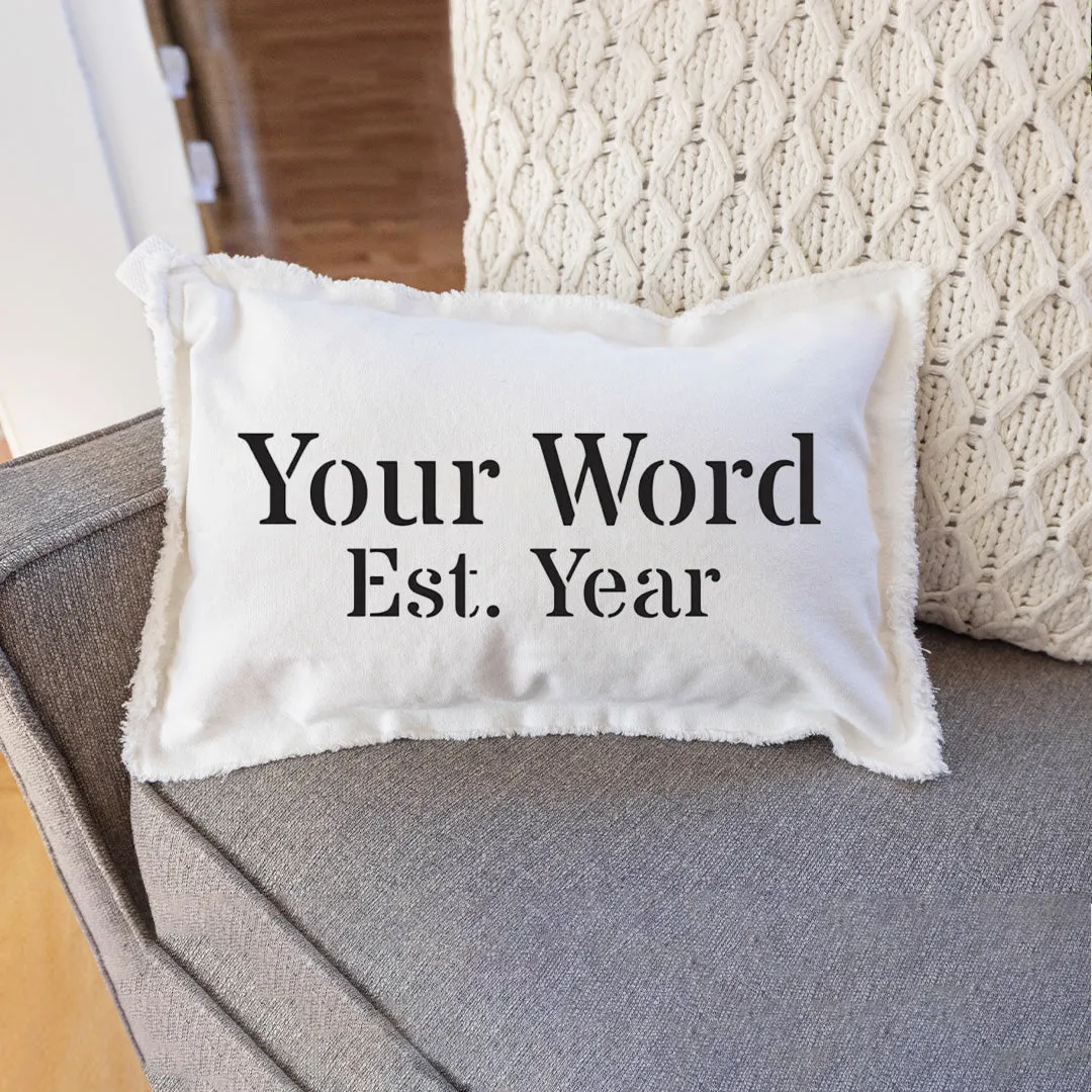 Personalized Word   Year Lumbar Pillow