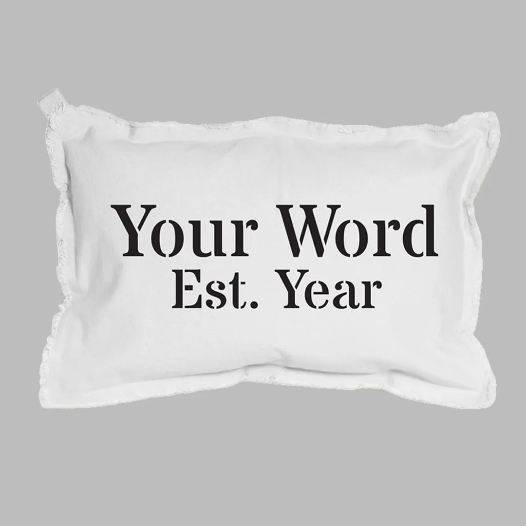 Personalized Word   Year Lumbar Pillow