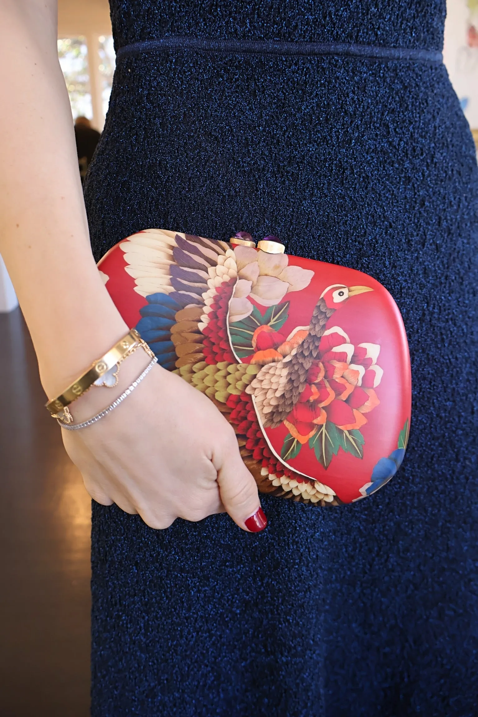 Pheasant Marquetry Clutch