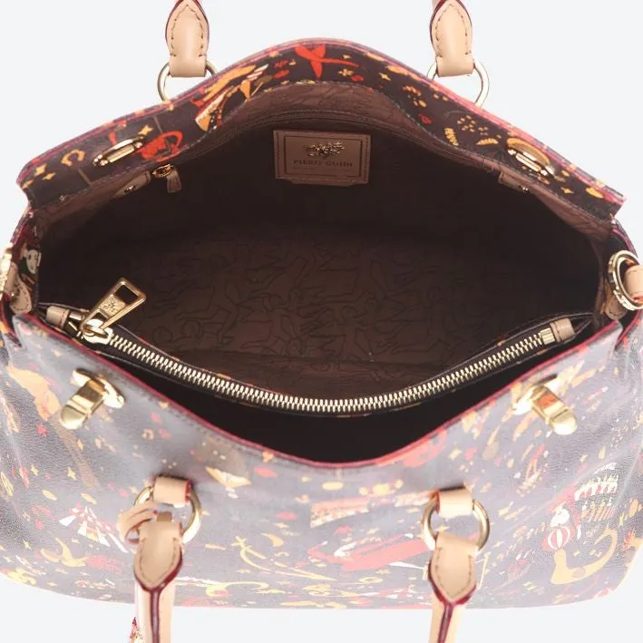 Piero Guidi Magic Circus - 13 x 9 x 7 in. Brown or Black Large Satchel