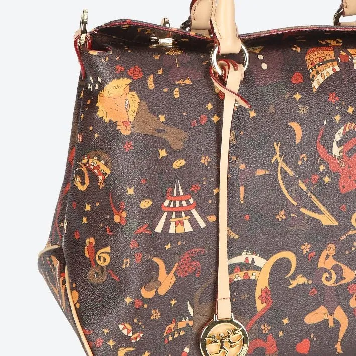 Piero Guidi Magic Circus - 13 x 9 x 7 in. Brown or Black Large Satchel