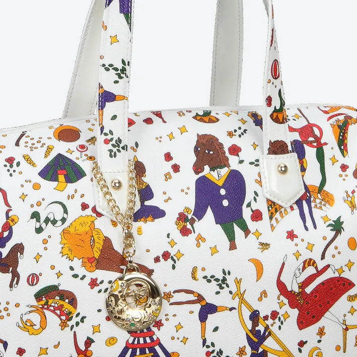 Piero Guidi Magic Circus - 14.5 x 10.5 x 6 in. Large Vintage White Satchel