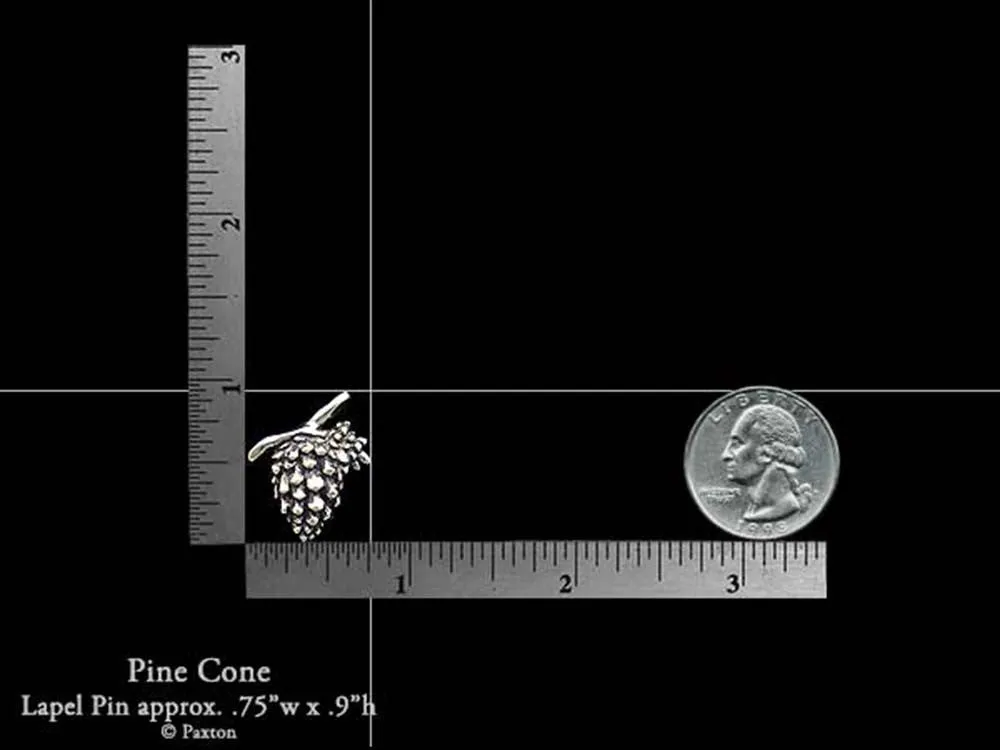 Pine Cone Lapel Pin Sterling Silver