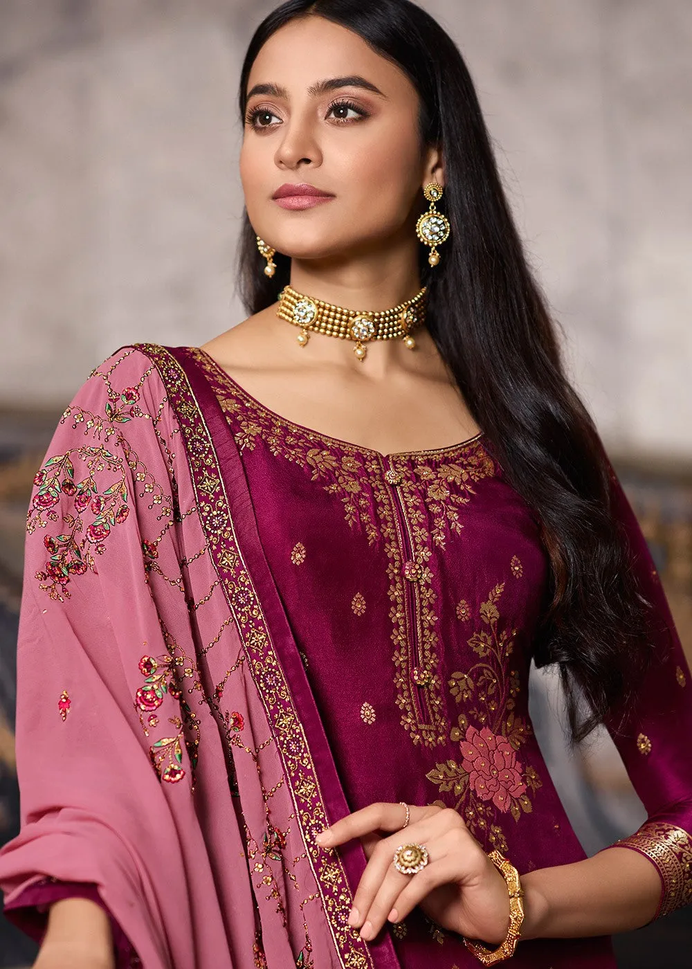 Pink Designer Sharara Suit