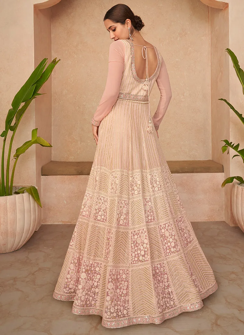 Pink Lucknowi Embroidery Designer Wedding Anarkali Suit