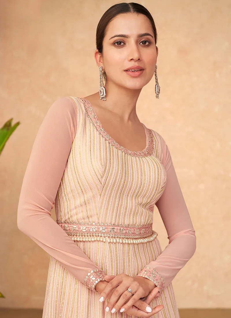 Pink Lucknowi Embroidery Designer Wedding Anarkali Suit