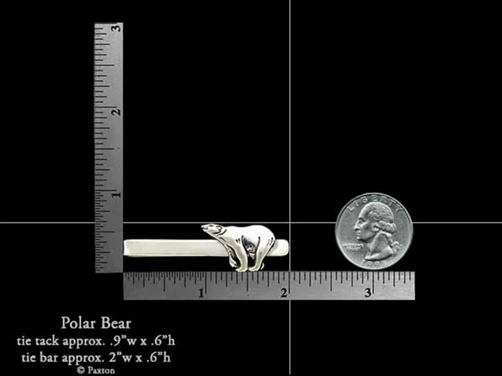 Polar Bear Tie Tack or Polar Bear Tie Bar / Tie Clip Sterling Silver