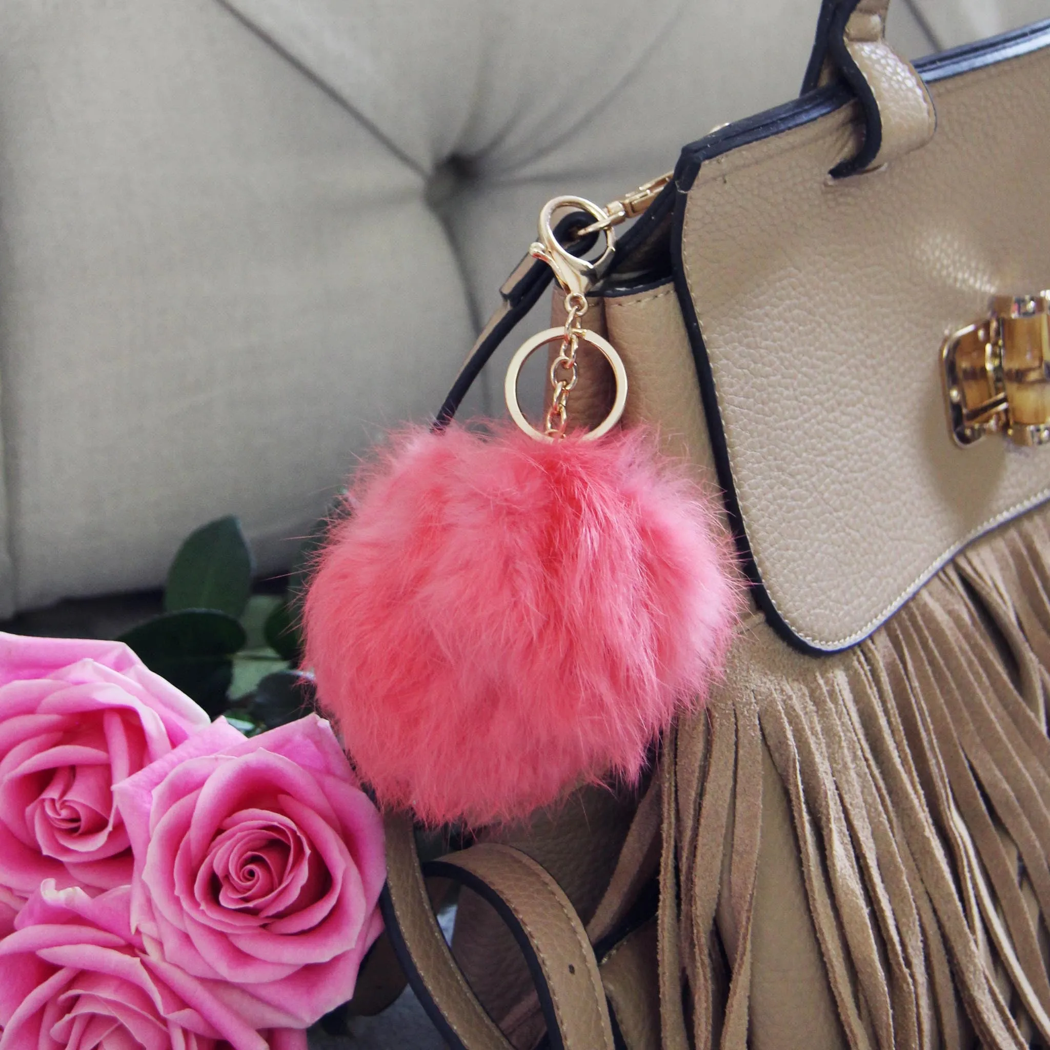 Pom Pom Purse Poof in Pink