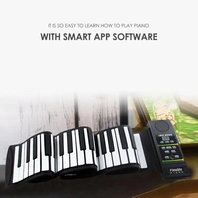 Portable 37/88 Keys Flexible Silicone Roll Up Digital Piano