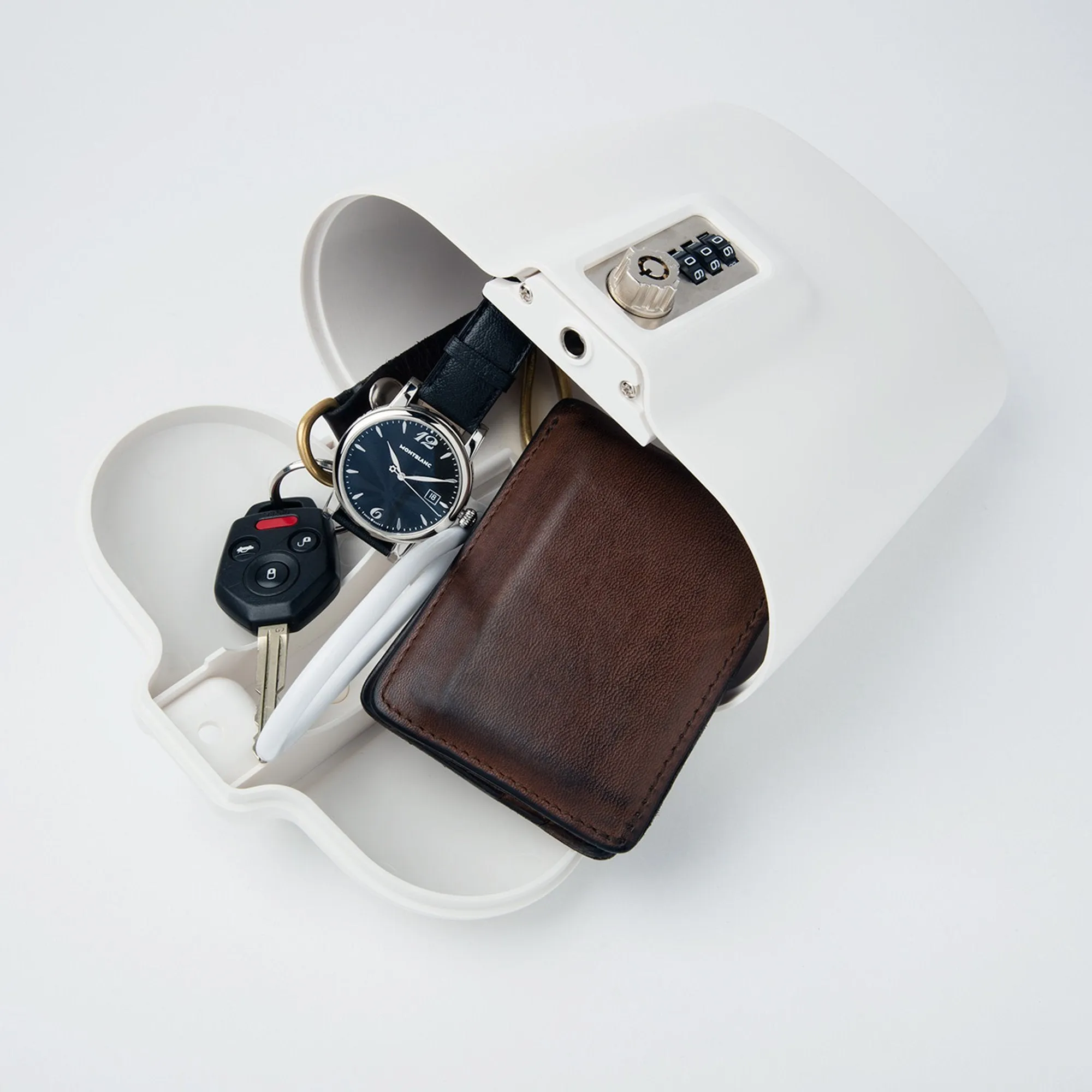 Portable Lock Box Indoor/Outdoor Safe with Key and Combination
