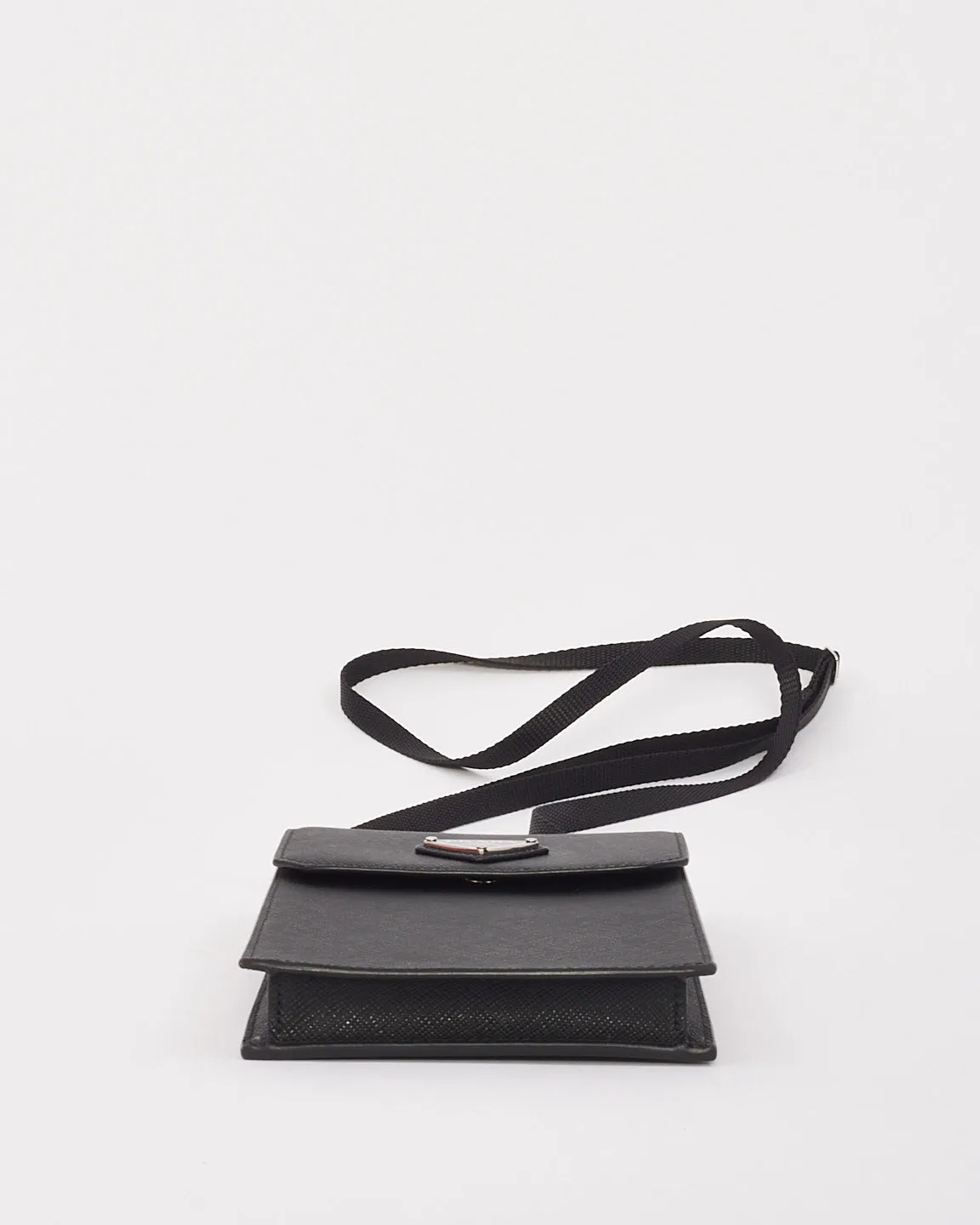 Prada Black Saffiano Leather Crossbody Phone Case