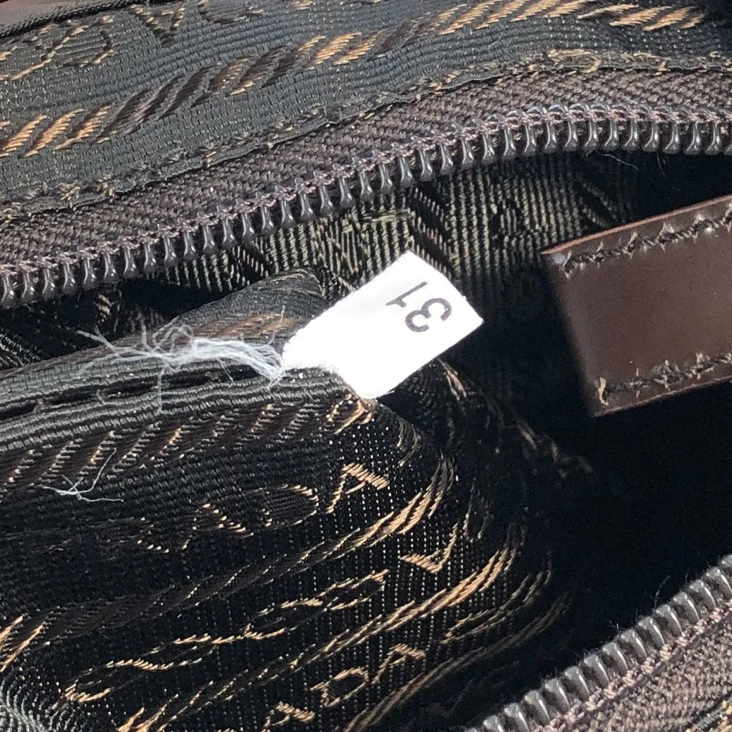 PRADA logo nylon leather backpack brown vintage pddjj7