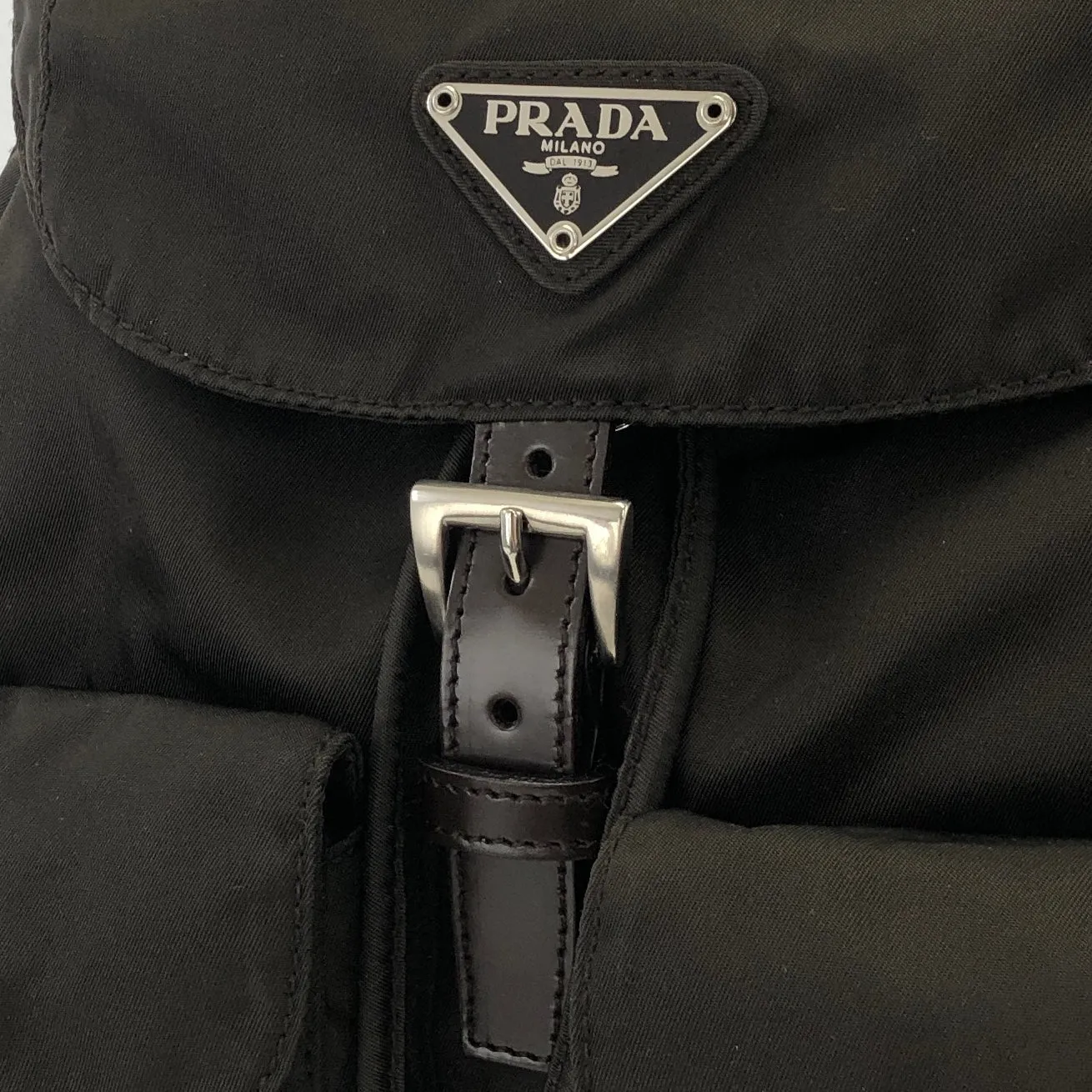 PRADA logo nylon leather backpack brown vintage pddjj7