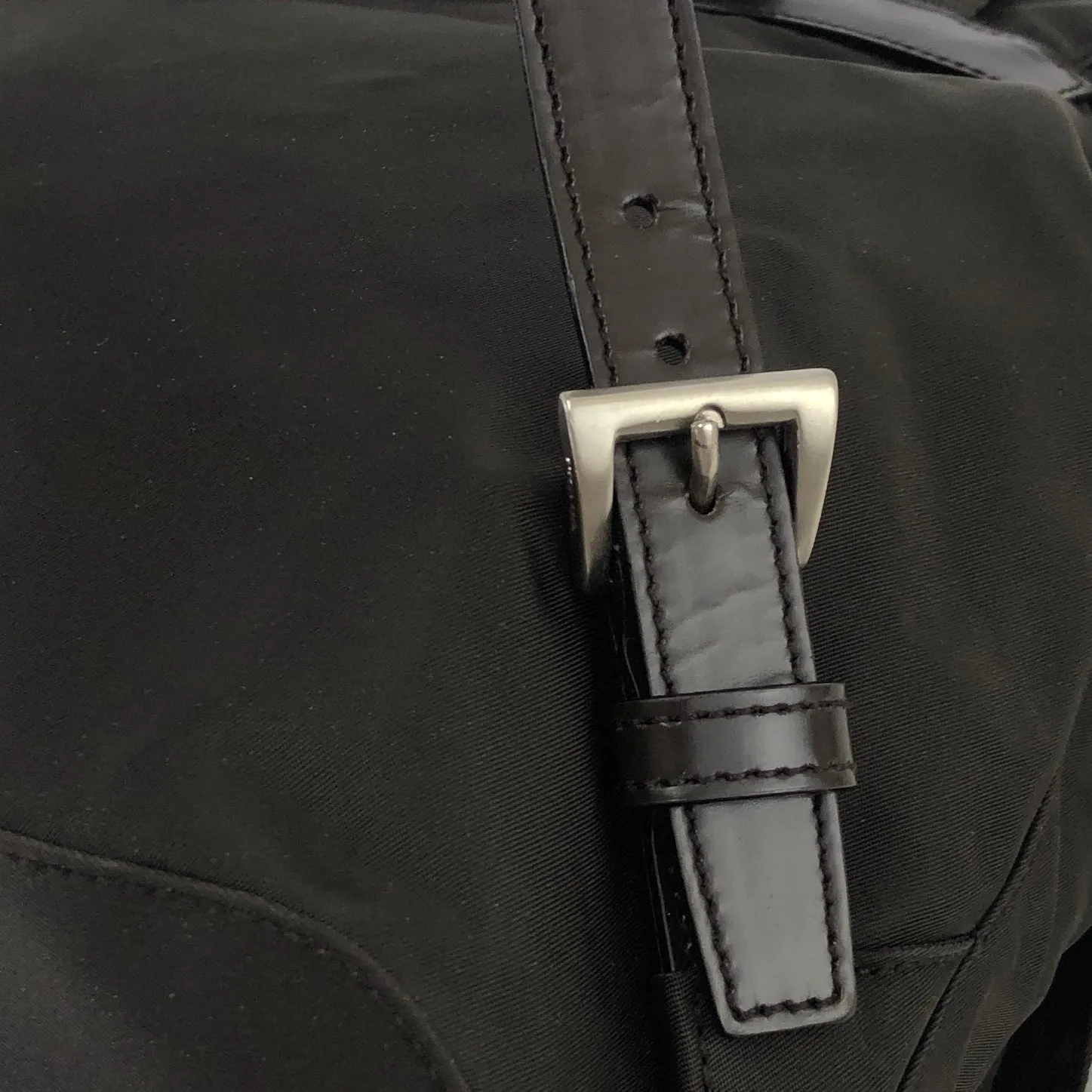 PRADA logo nylon leather backpack brown vintage pddjj7