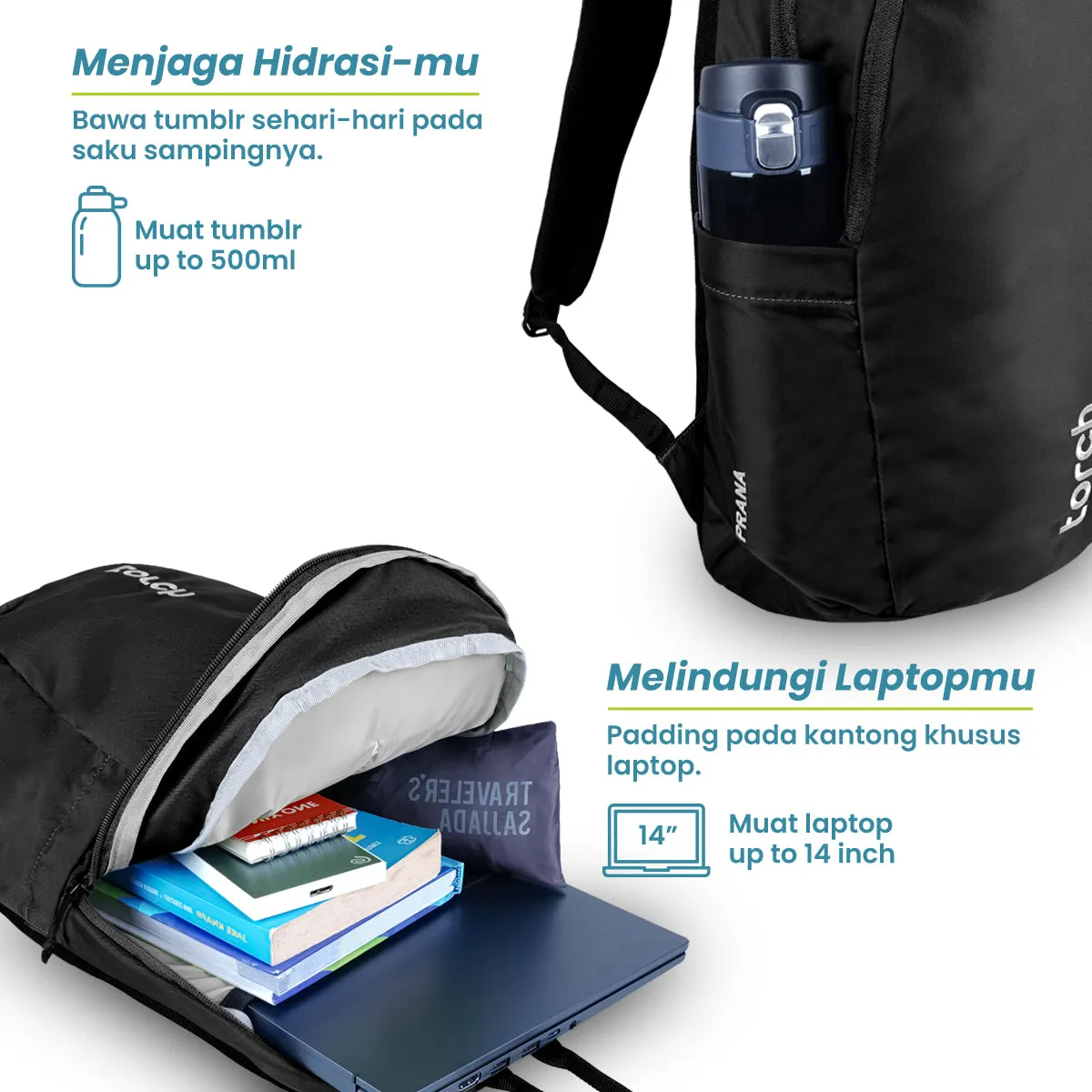 Prana Tas Ransel Sekolah Torch 19L Grey