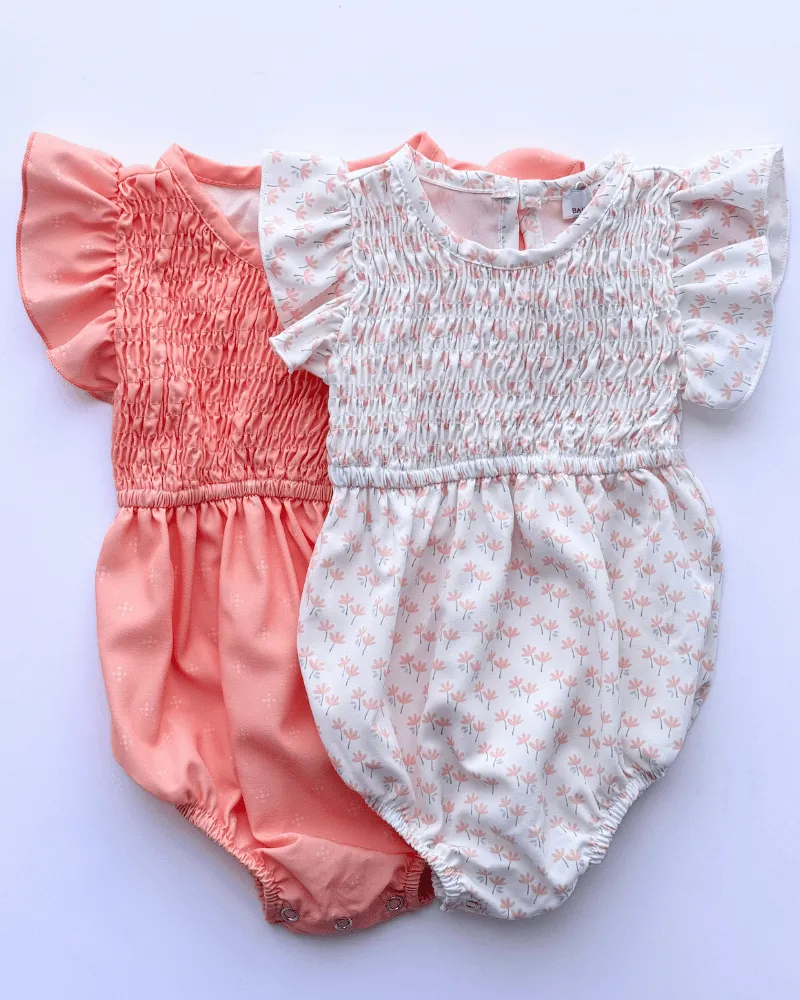 PREORDER! Astrid Flutter Sleeve Bubble Romper - Simple Spring