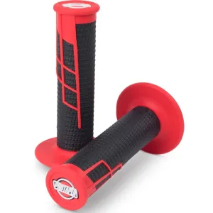 Pro Taper - Clamp On 1/2 Waffle Black/Red Grips