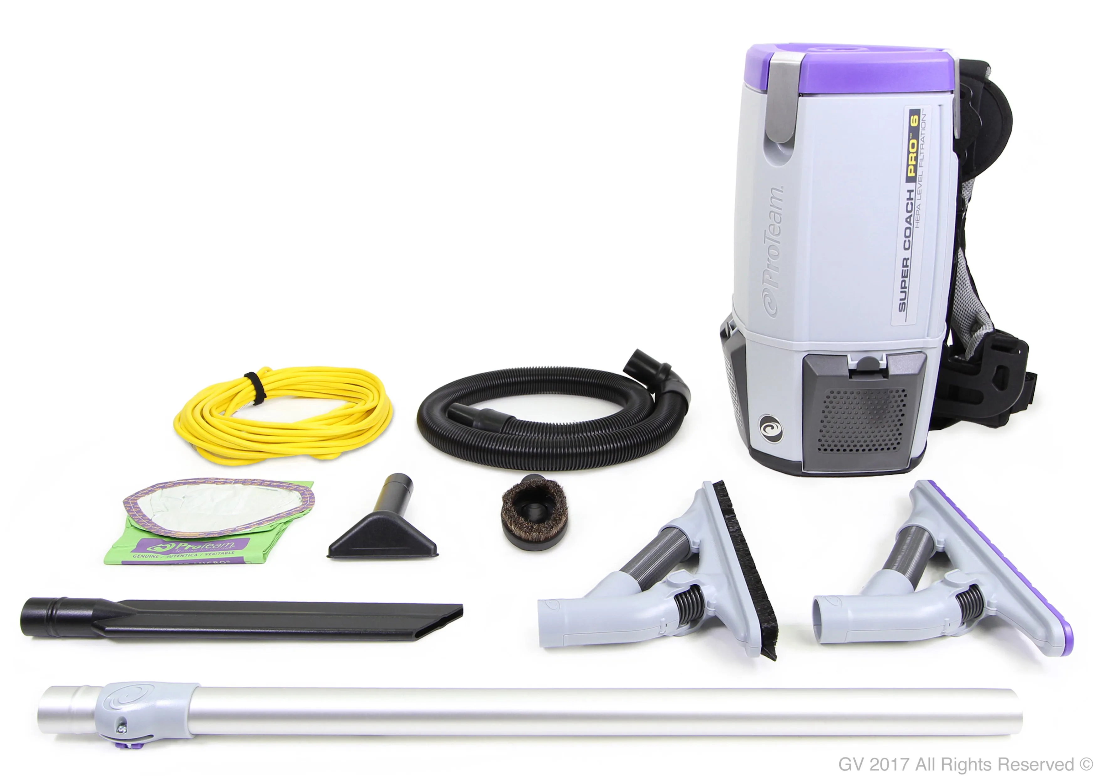 Proteam Super Coach Pro 6 QT Quart Backpack Vacuum Cleaner With Problade Tool Kit