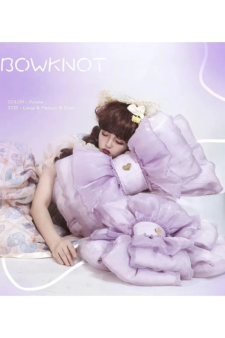 Purple Big Bowknot Metal Heart Nameplate Lolita Backpack