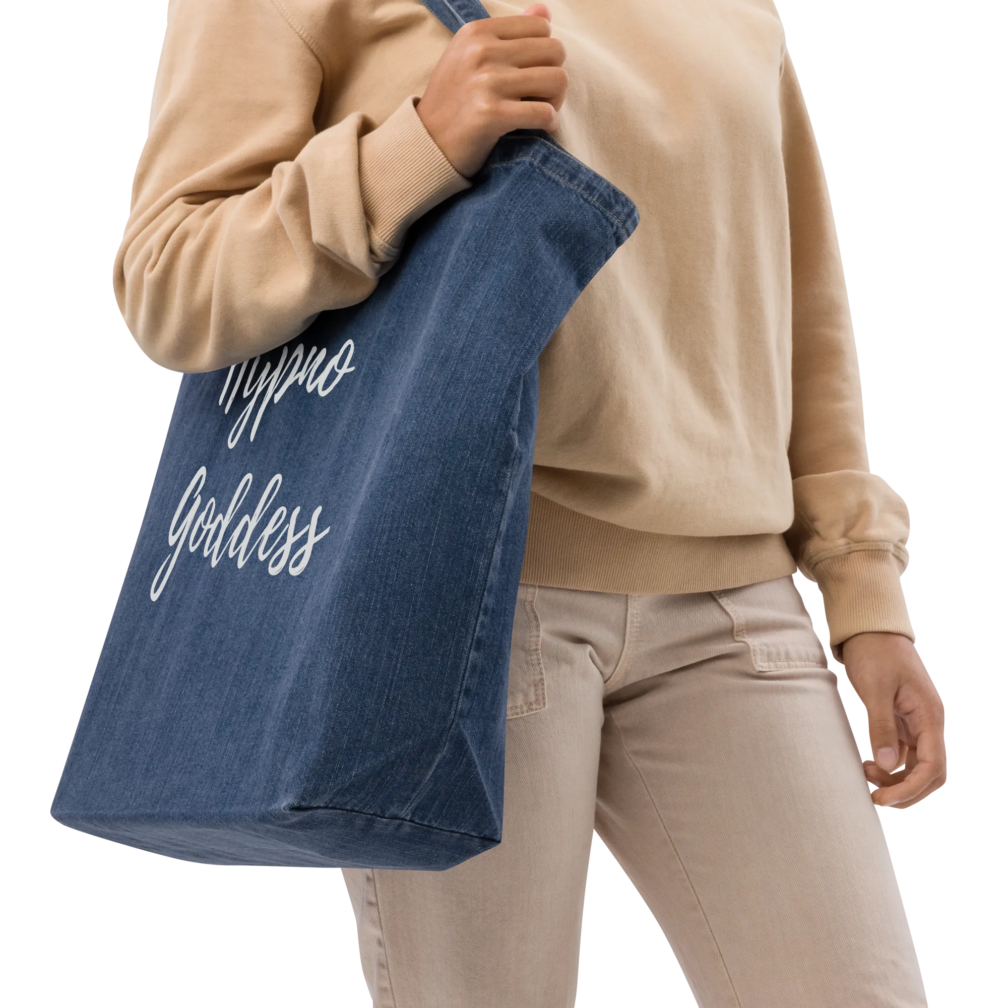 "Hypno Goddess" Organic denim tote bag