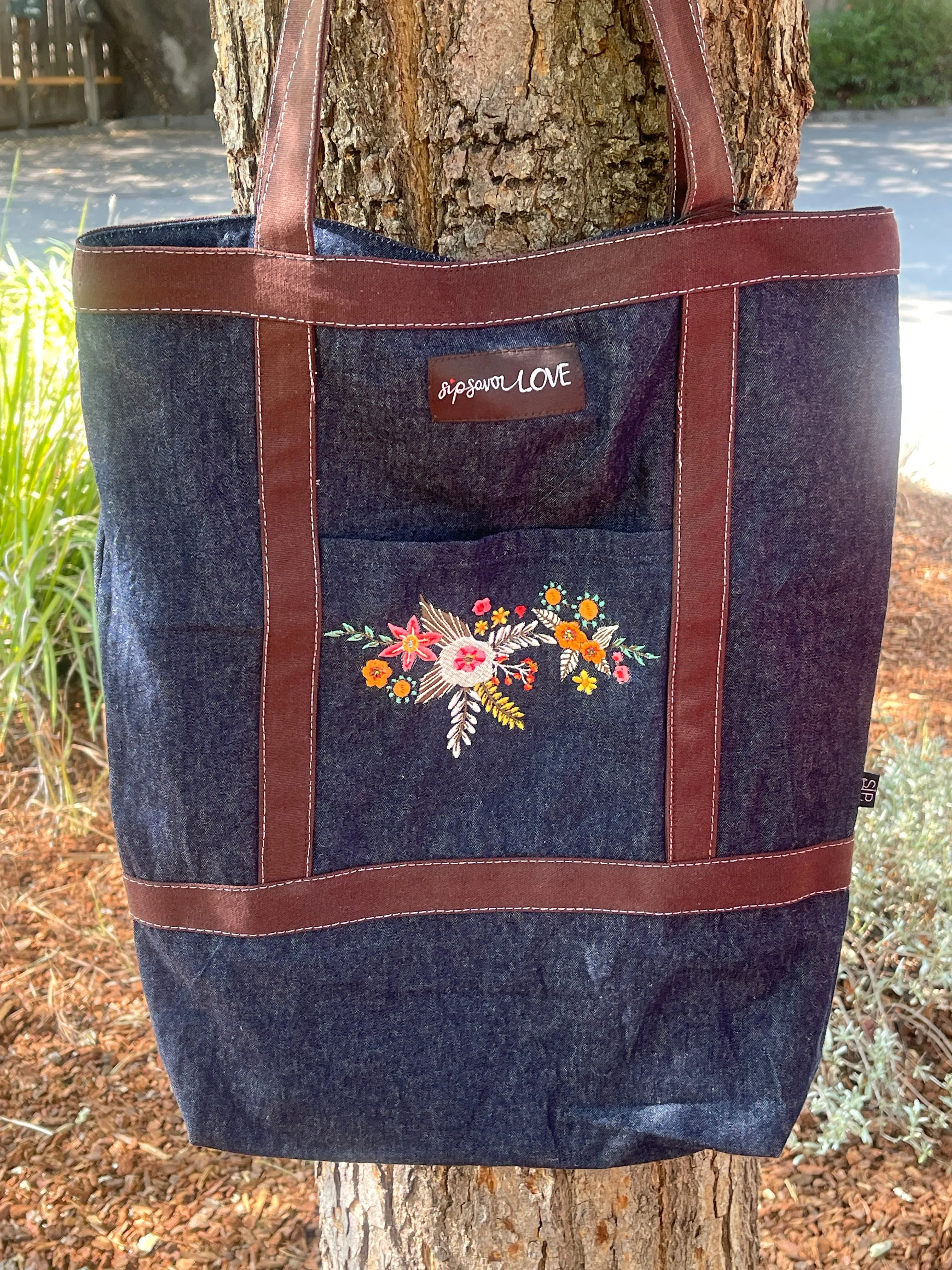 "Solstice" Denim Tote Bag