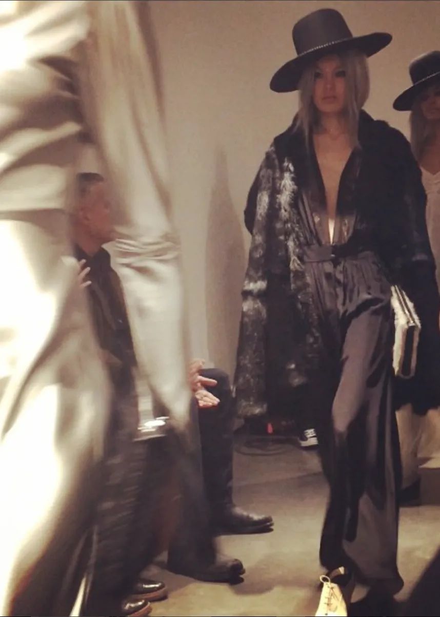 Rabbit Cape & Deep V Dress Coat