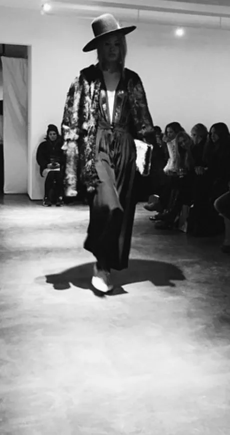 Rabbit Cape & Deep V Dress Coat