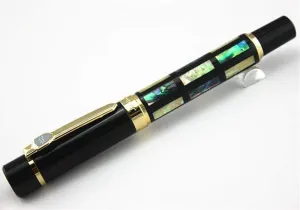Real Sea Shell Luxury Fountain Pen Jinhao 650 Black 18kgp Medium Nib Great Wall