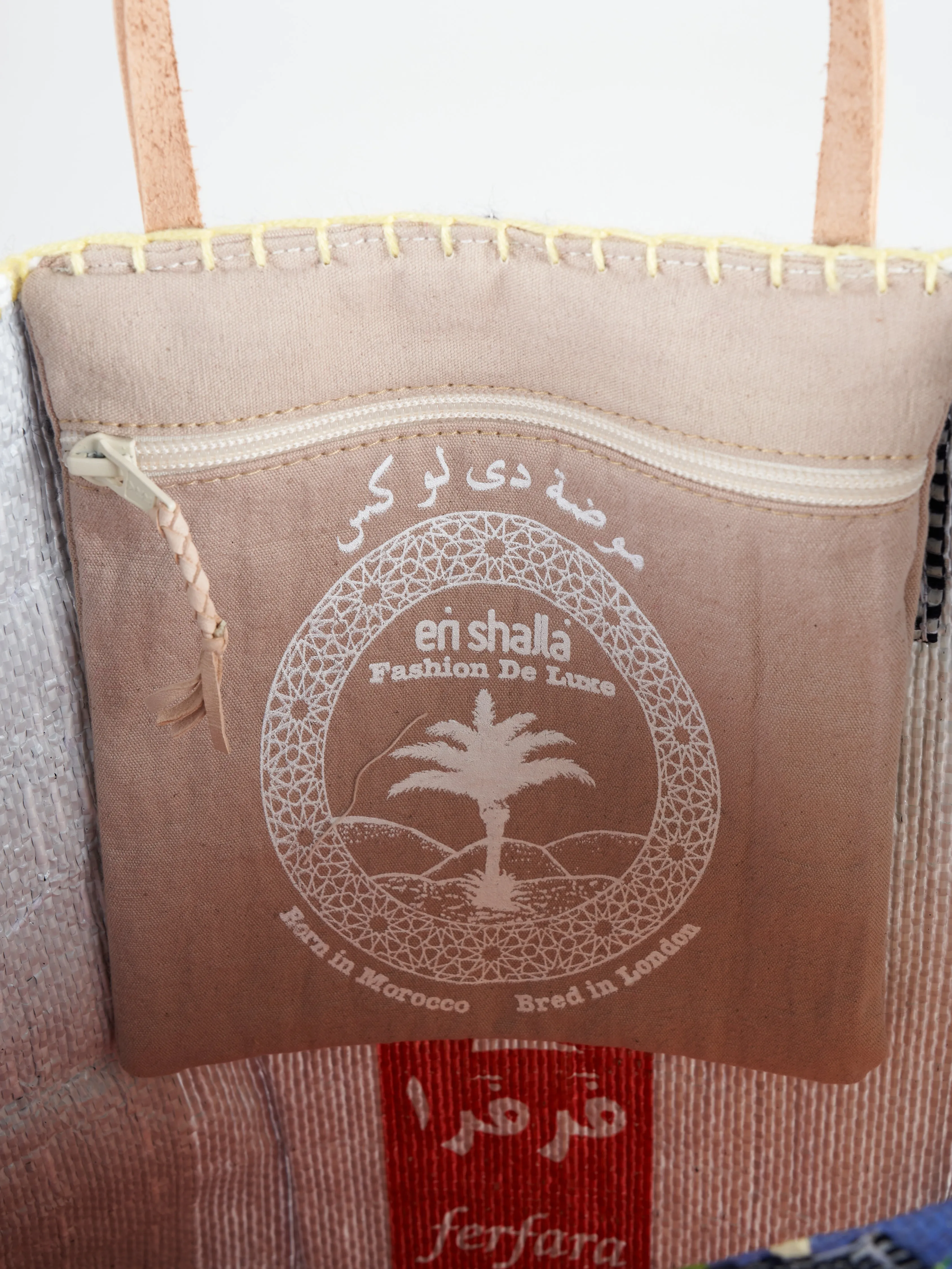 recycled bag - blue/white