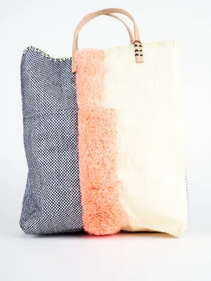 recycled bag - blue/white