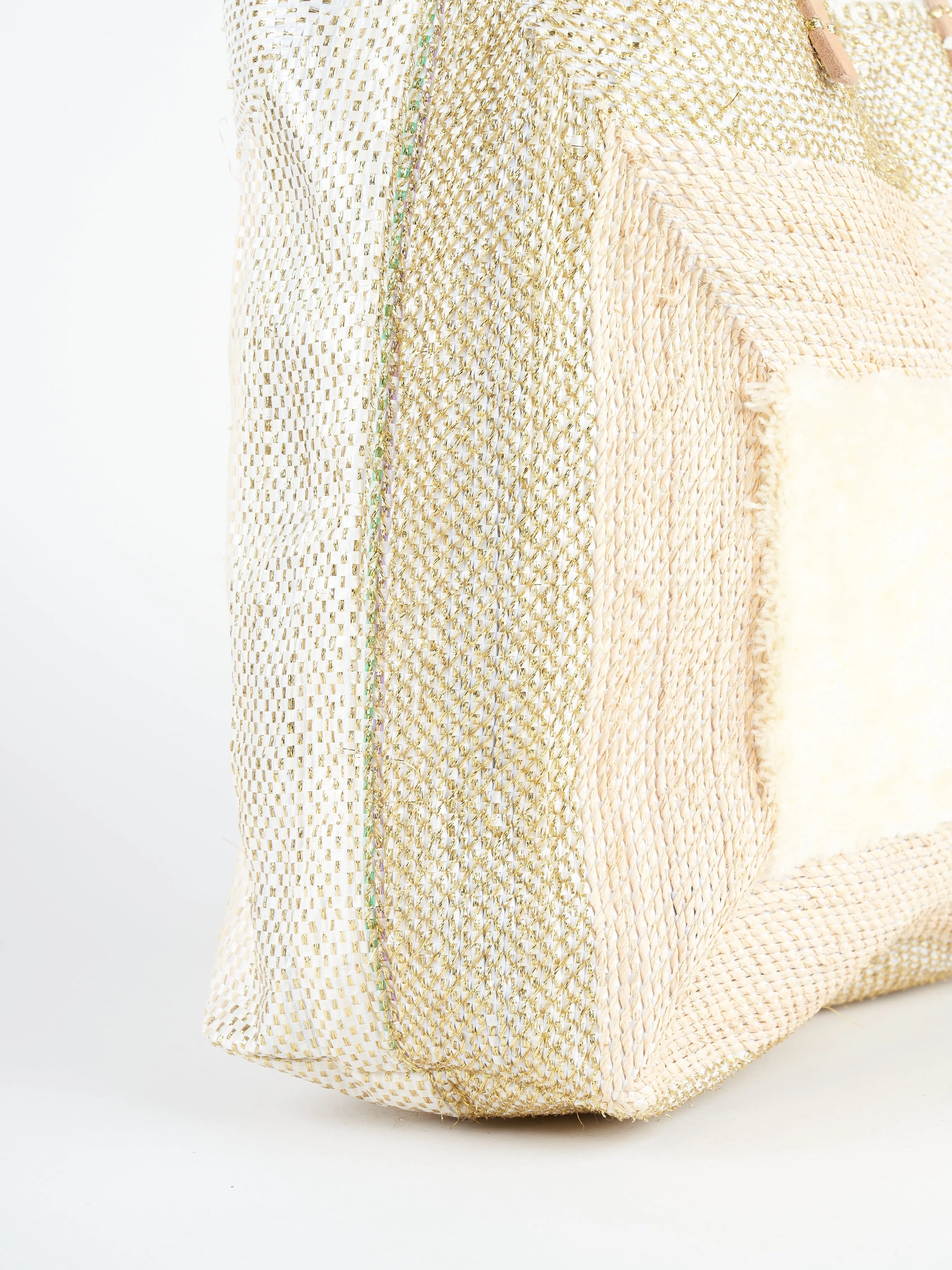recycled bag - gold/nude