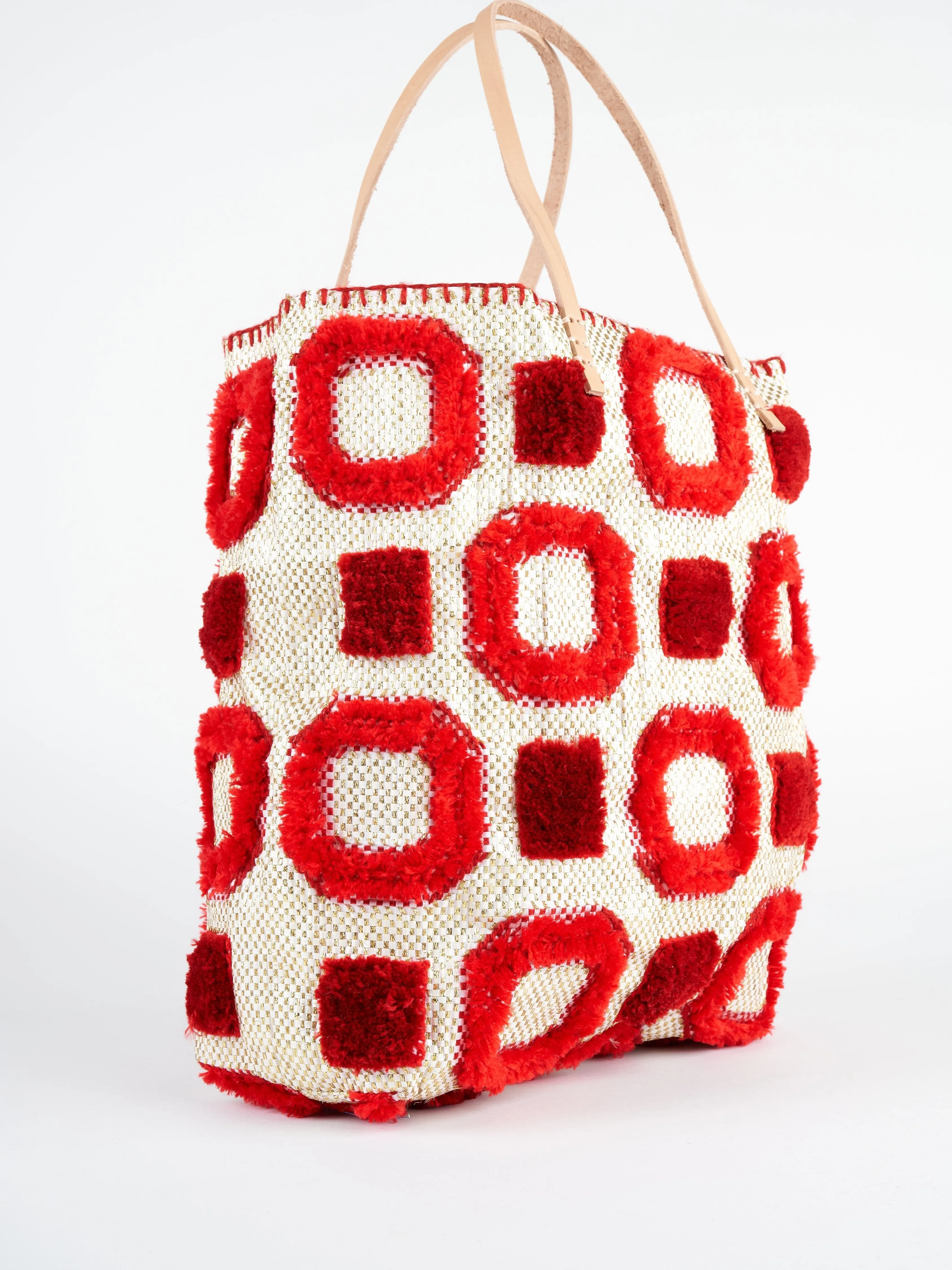 recycled bag - gold/red