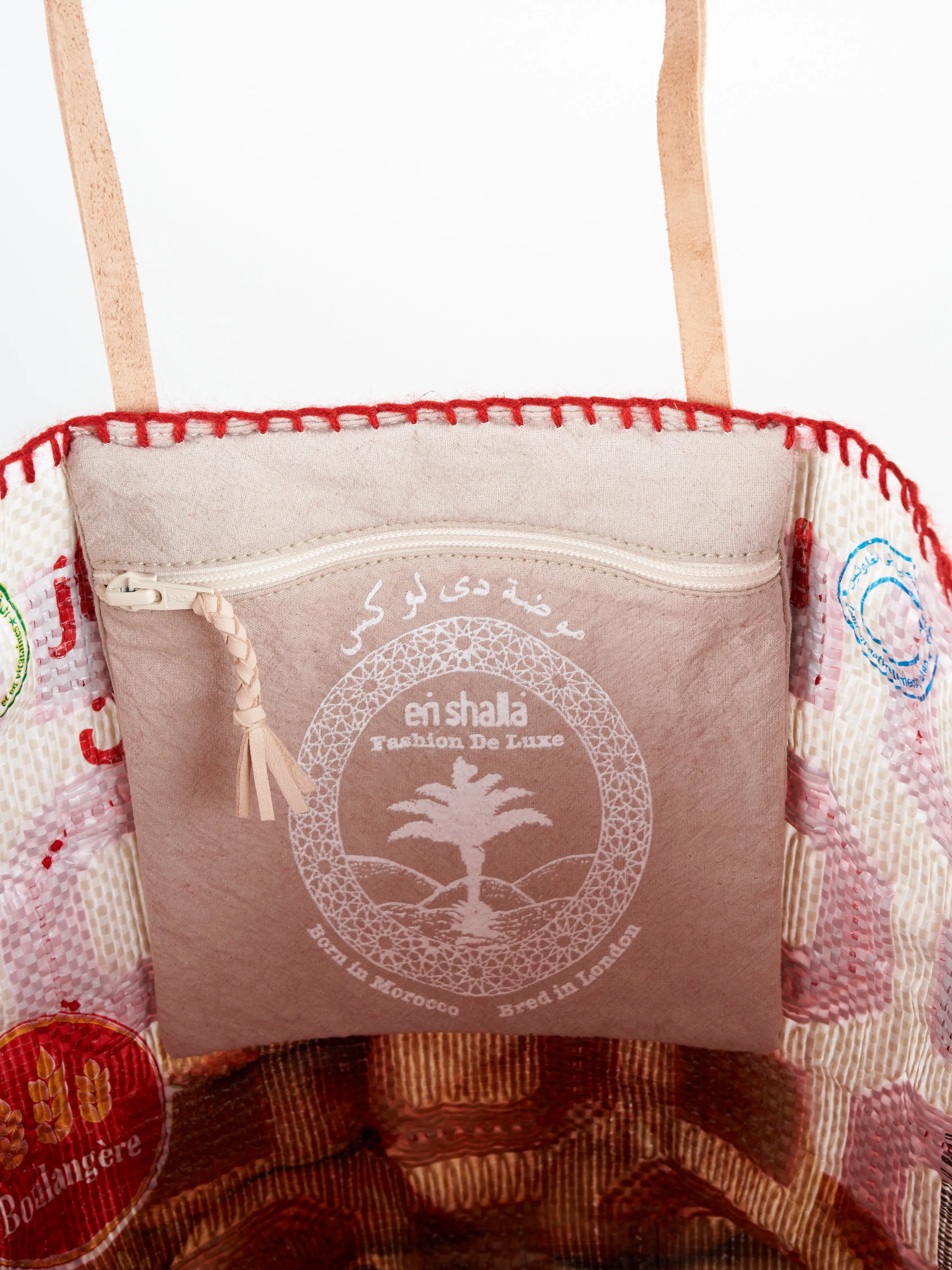 recycled bag - gold/red