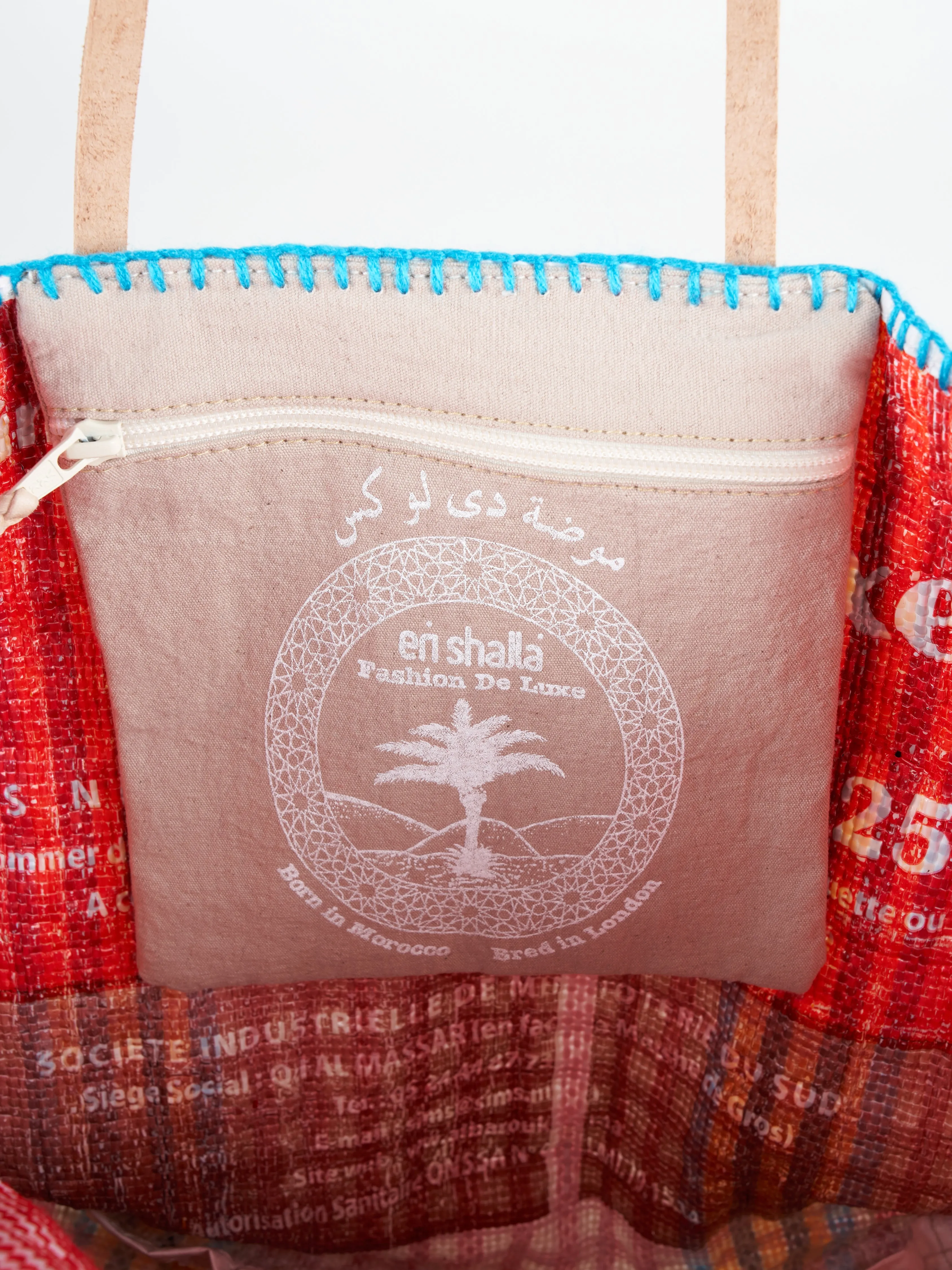 recycled bag - red checker