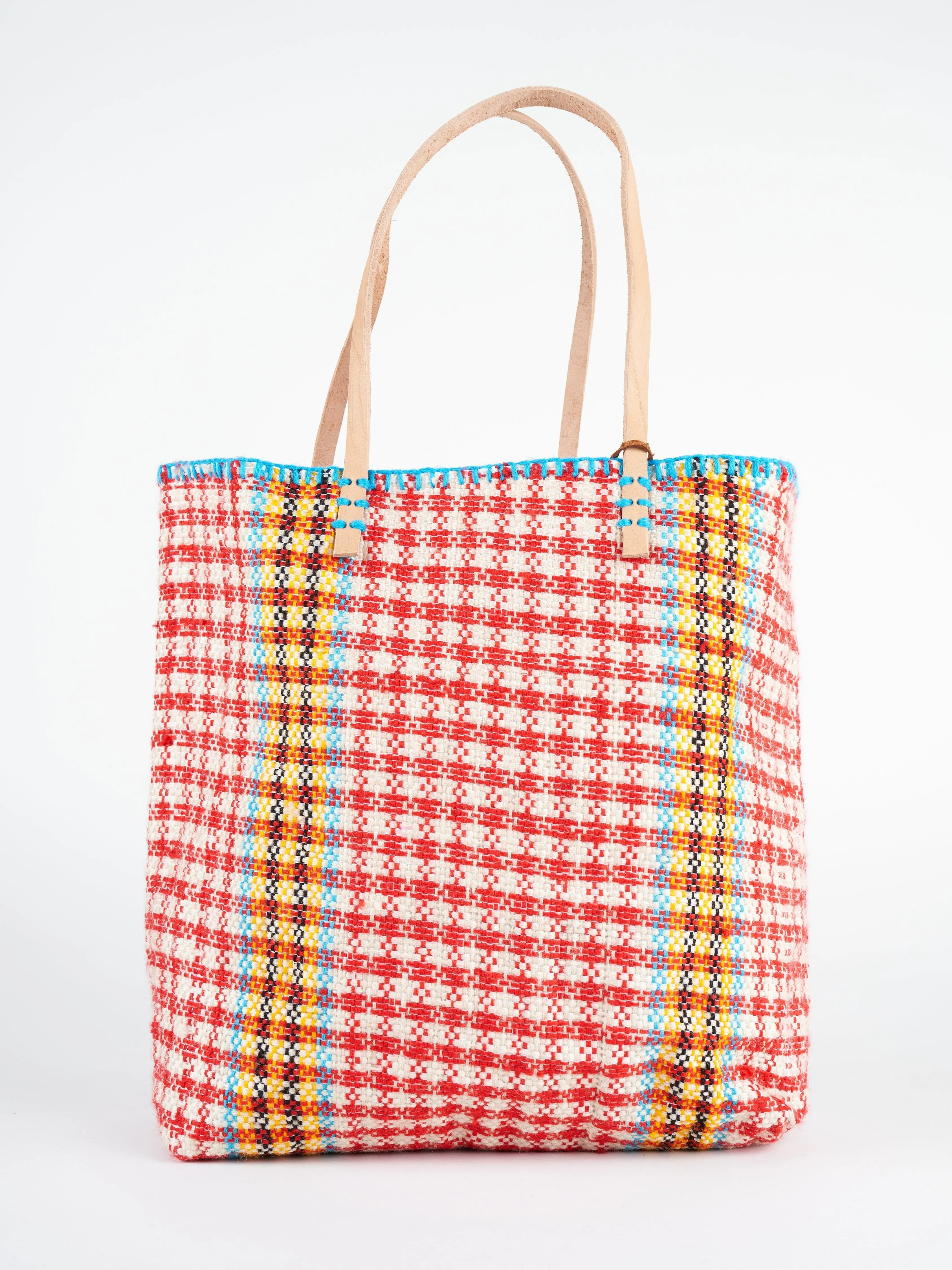 recycled bag - red checker