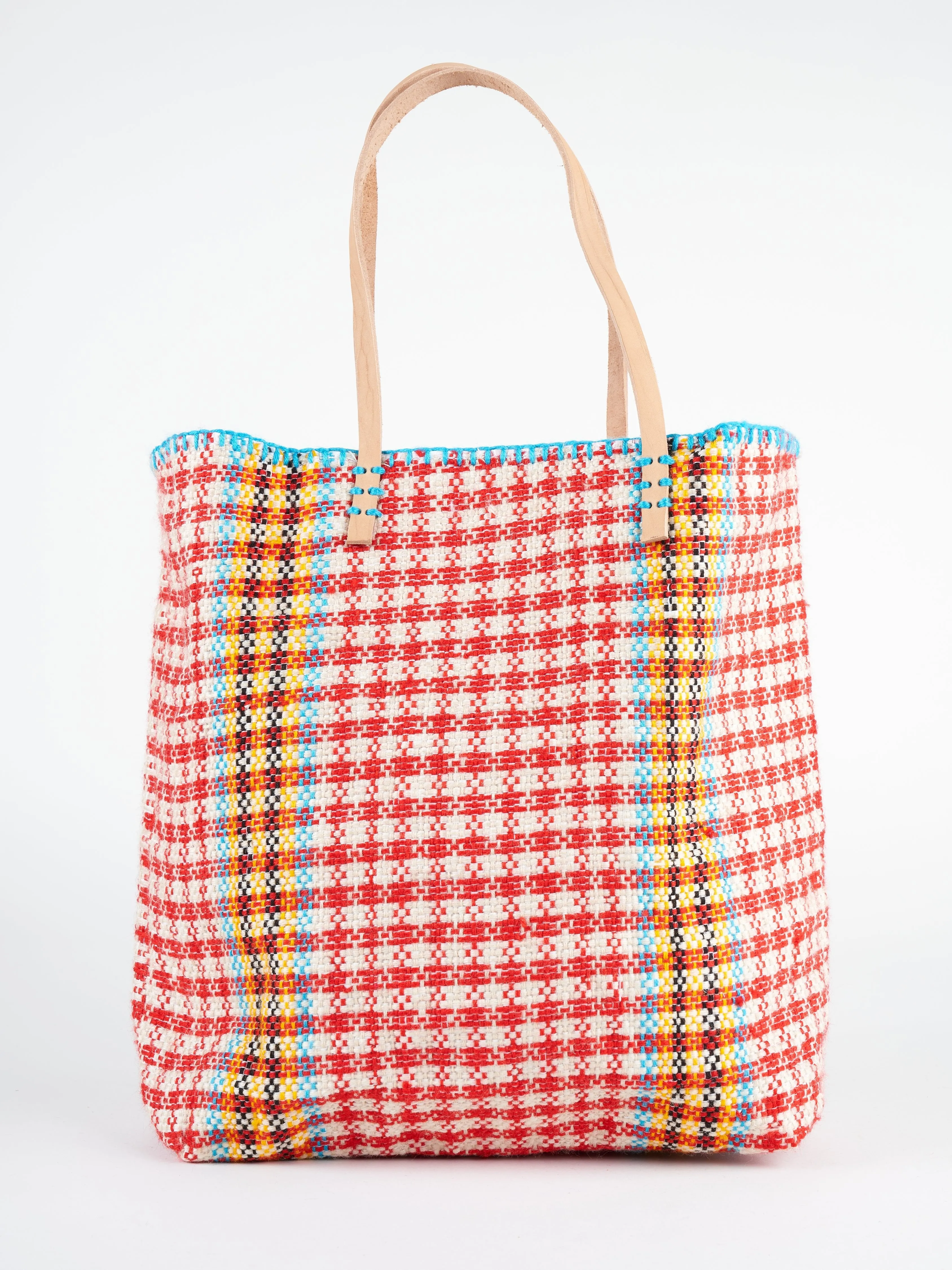 recycled bag - red checker