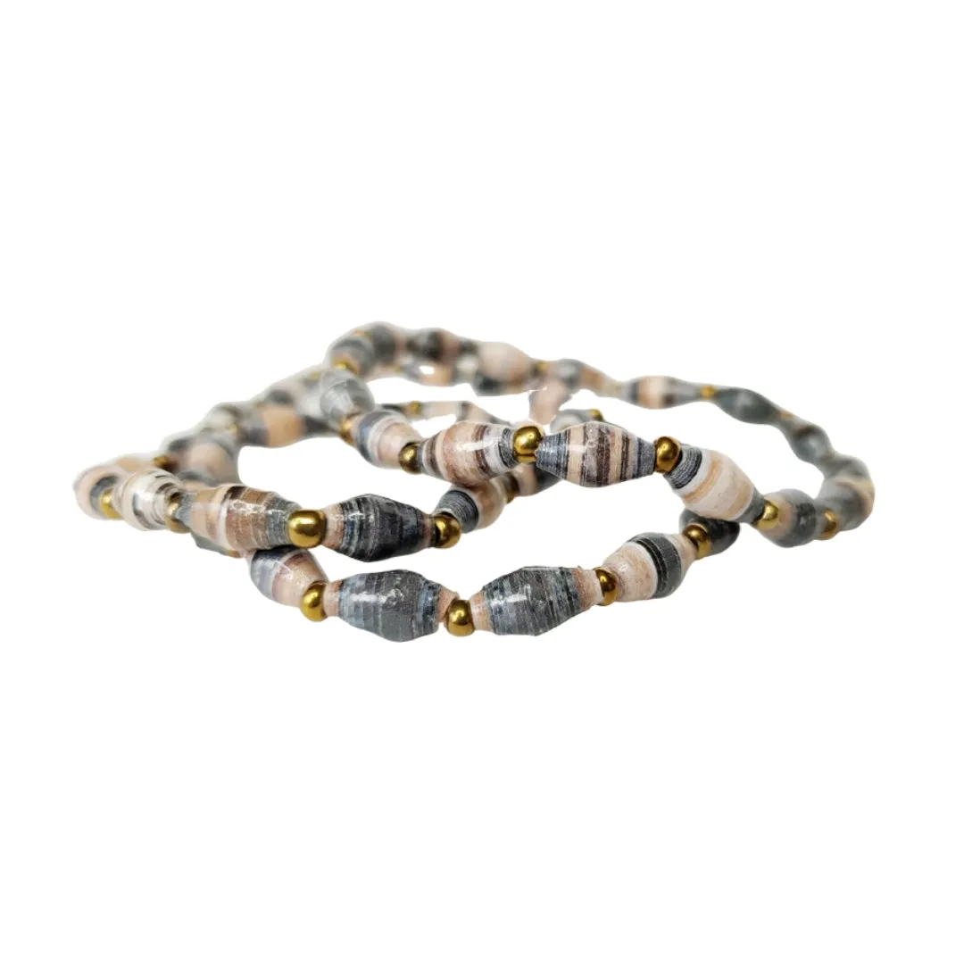 Recycled Paper Bead Bracelet - Grace